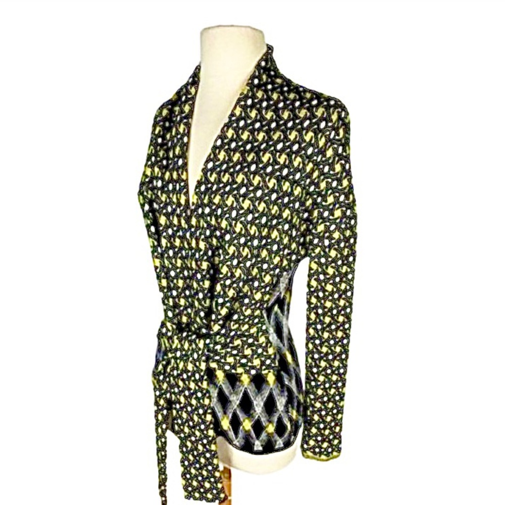 Etro Black and Yellow Patterned Cardigan